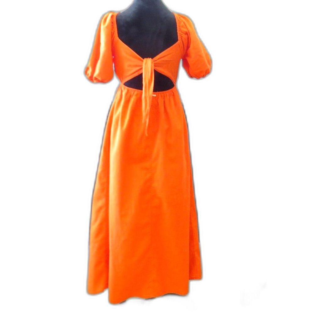 Billabong Love Fade Puff Sleeve Maxi Dress 100% Cotton BohoChic M EUC - Picture 4 of 8